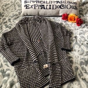 Free People Slouchy Navy and Cream stripe cardigan
